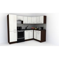 Bucatarie de Colt GENA NEW 2 DR. 140-250, Fara Corp de Cuptor, Wenge / Decor 8508